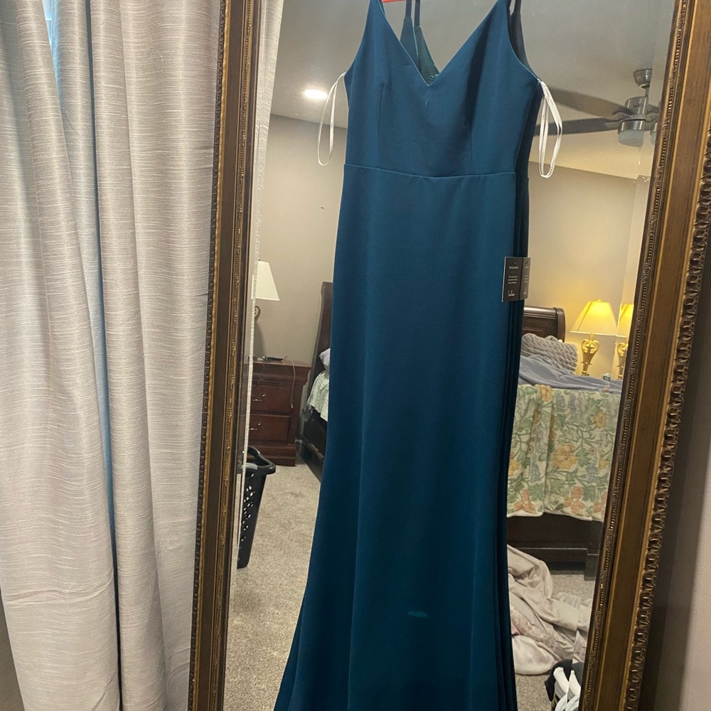 Lulu's Elegant Teal Maxi Dress